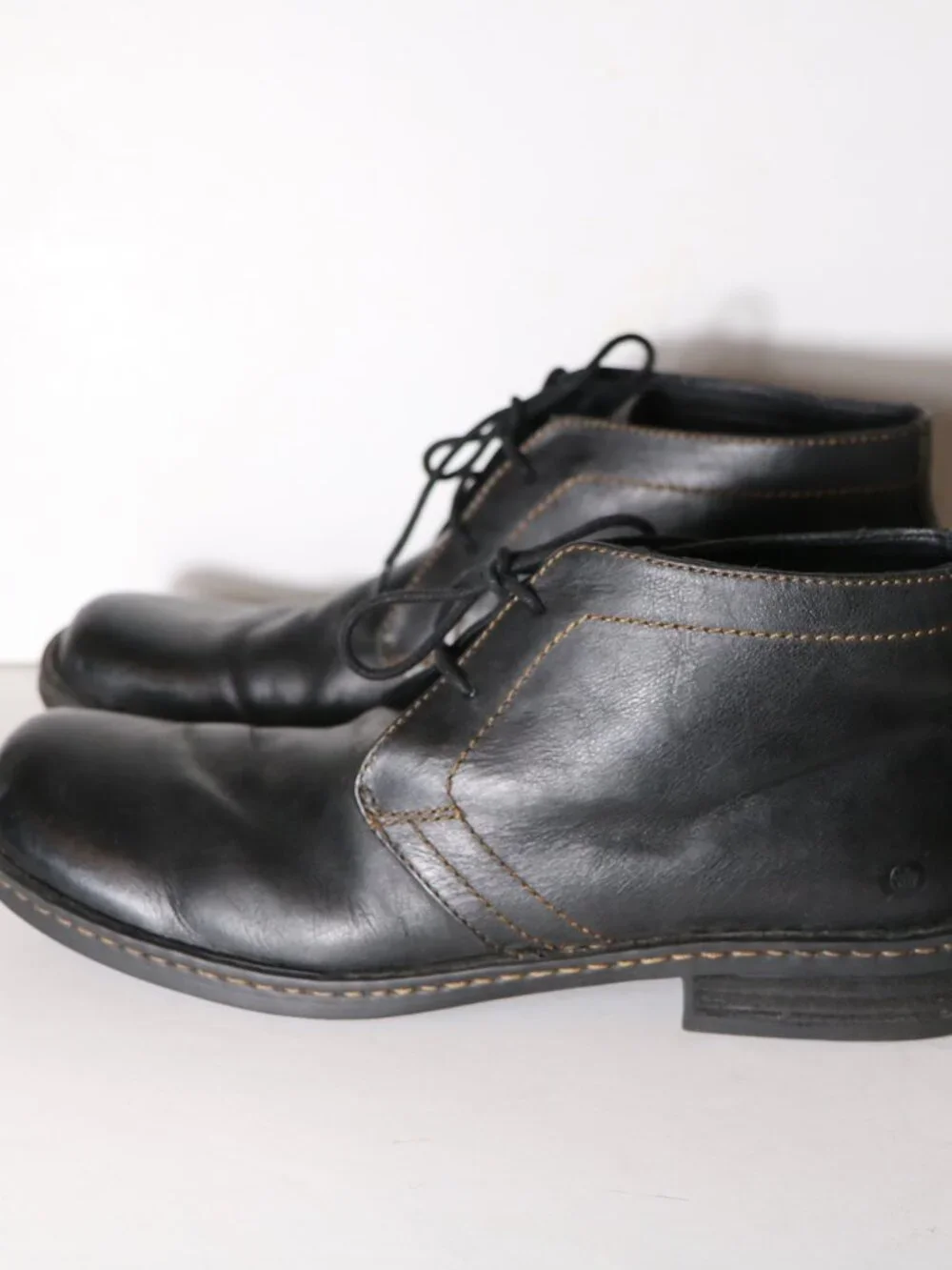 Born Mens Harrison Black Leather Lace Up Chukka Boot 13 Casual Comfort h32703